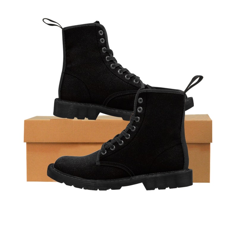 Men's Black Boot Canvas Boots Black Boots for Black