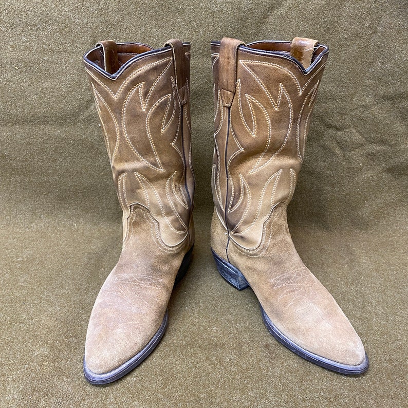 Men's Durango Cowboy Rancher Farmer Brown Suede Leather Boots