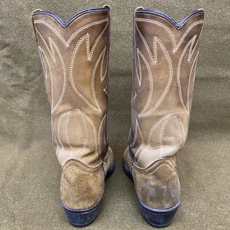 Men's Durango Cowboy Rancher Farmer Brown Suede Leather Boots