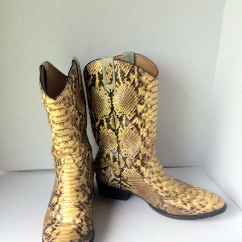 Men's Genuine Snakeskin Vintage Boots sz 11 D Handmade Snakeskin