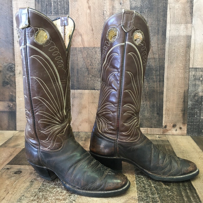 Women's Tony Lama Vtg Gold Label Buckaroo Cowboy Boots 10 B