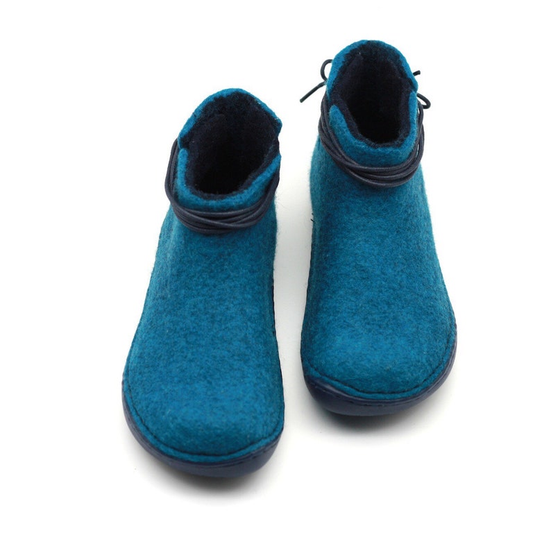 Women's Handmade Felted Wool Ankle Boots Rubber Soles Outdoor