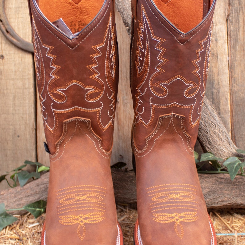 Men's Suede LEATHER COWBOY Western Rodeo Square Toe Boots