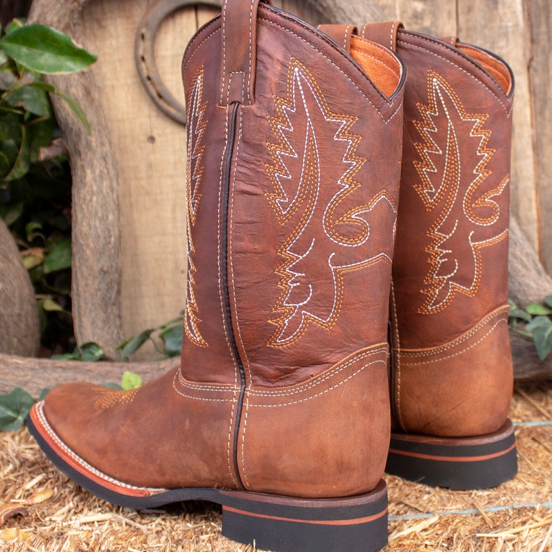 Men's Suede LEATHER COWBOY Western Rodeo Square Toe Boots