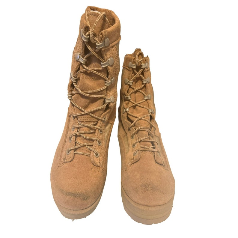 Women's Wellco Military Boots Sz 4.5 US Army Combat Tan Brown