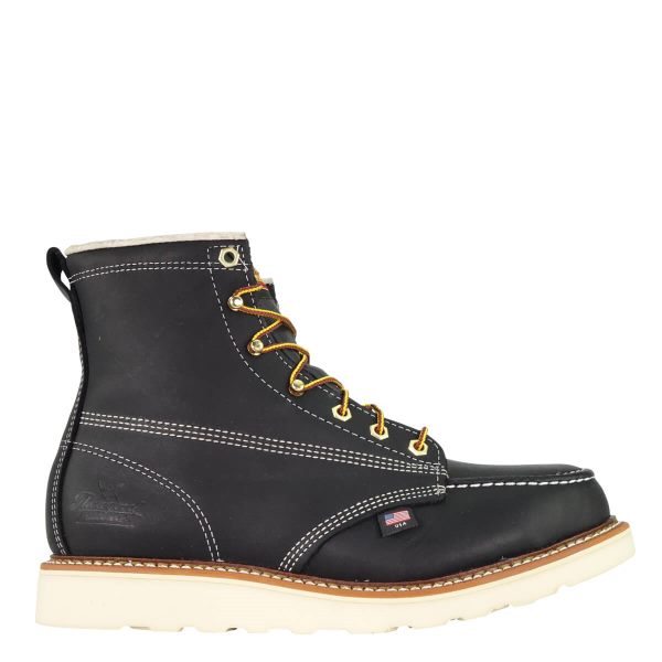 Thorogood | American Heritage - 6" Black Safety Toe - Moc Toe MAXWear Wedge