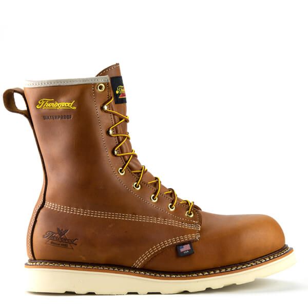 Thorogood | American Heritage - Waterproof - 8" Tobacco Composite Safety Toe - Plain Toe MAXWear Wedge