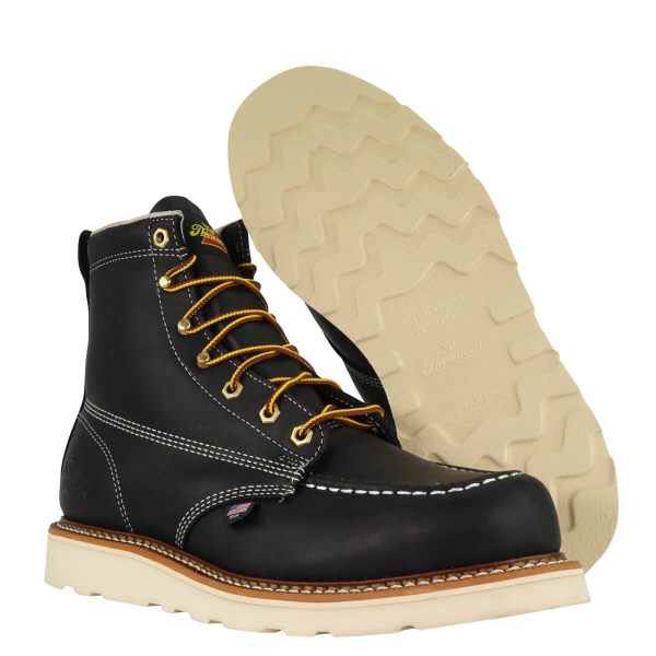 Thorogood | American Heritage - 6" Black Moc Toe - MAXWear Wedge