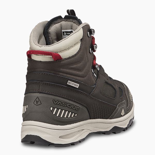 VASQUE | KIDS WATERPROOF HIKING BOOT IN GRAY/TEAL BROWN OLIVE/BOSSA NOVA