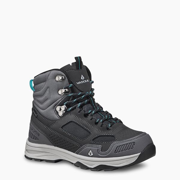 VASQUE | KIDS WATERPROOF HIKING BOOT IN GRAY/TEAL MAGNET/BALTIC